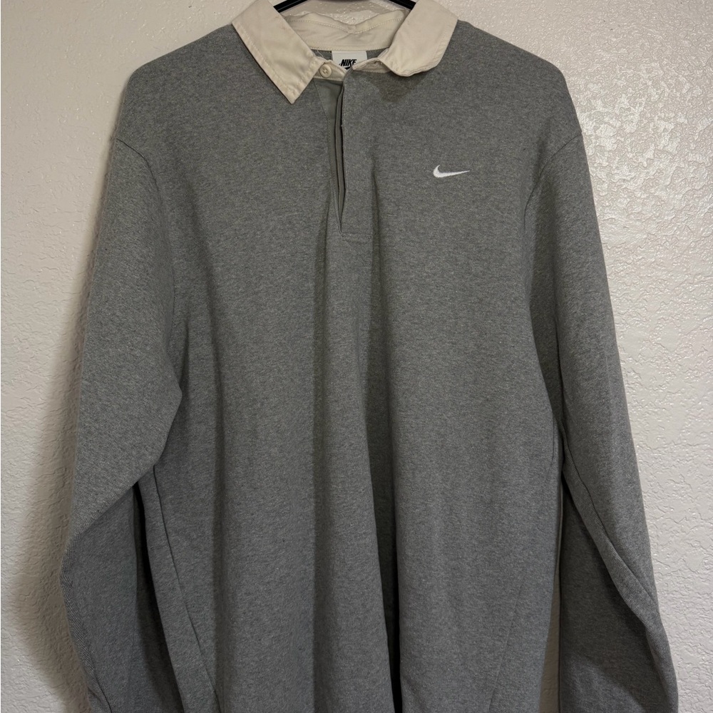 Nike Gray Polo with White Collar